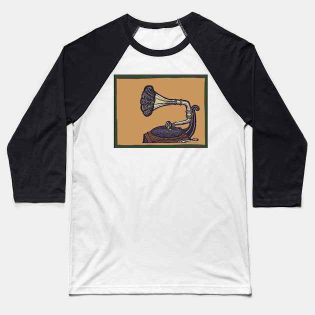 Phonograph Baseball T-Shirt by JSnipe